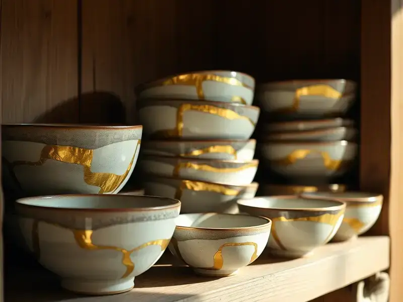 金継で再生した茶碗
